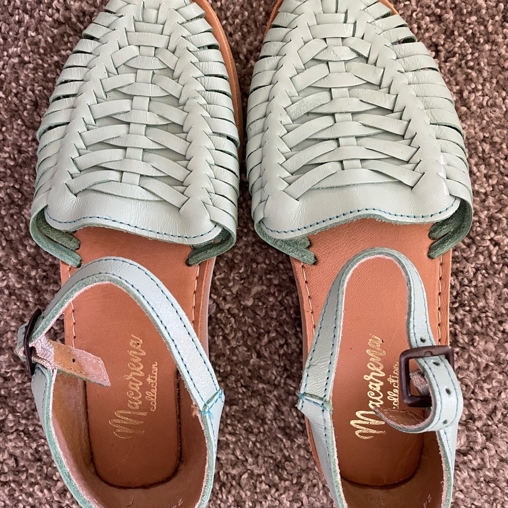 Macarena Collection Women's Woven Flats - Light Green